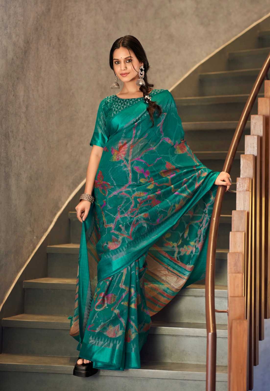 Ynf Blue Berry RIN203 212 Sarees Wholesale Brasso Sarees Manufacturer- Kapda Export