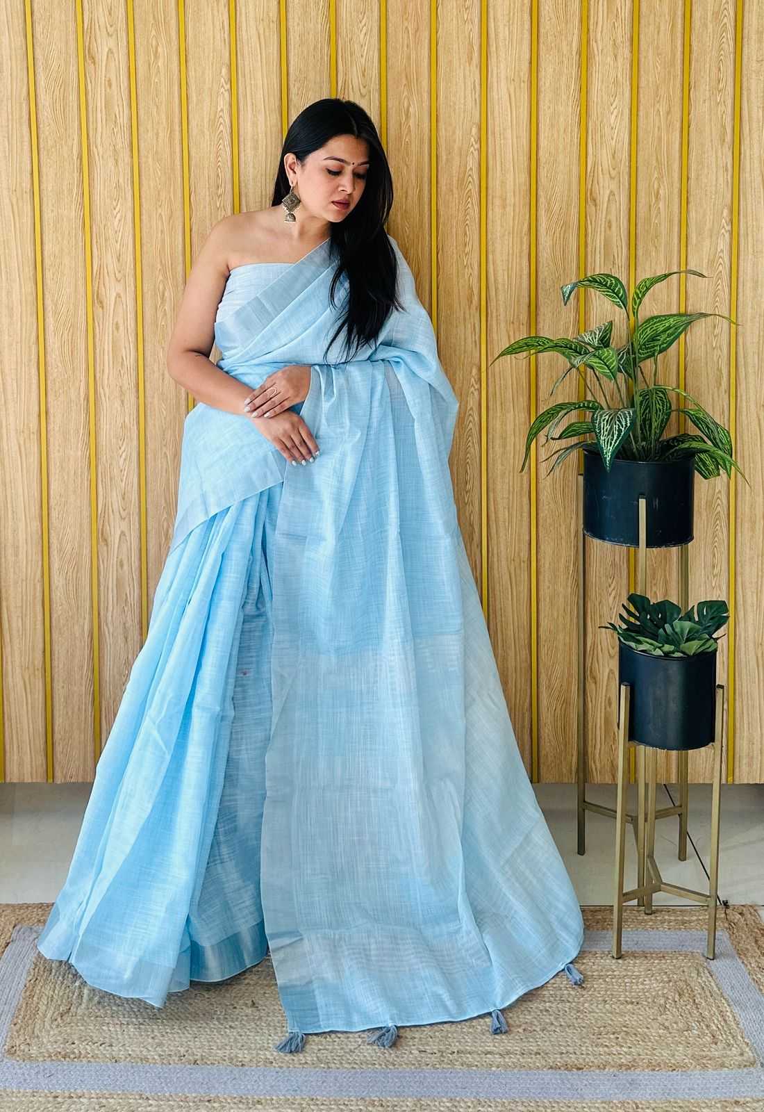 Ynf Cotton RIN183 GRIVA Sarees Rakhi Collections Festive Collections Wholesale Fancy Sarees Cotton Linen Sarees Casual Sarees Manufacturer- Kapda Export