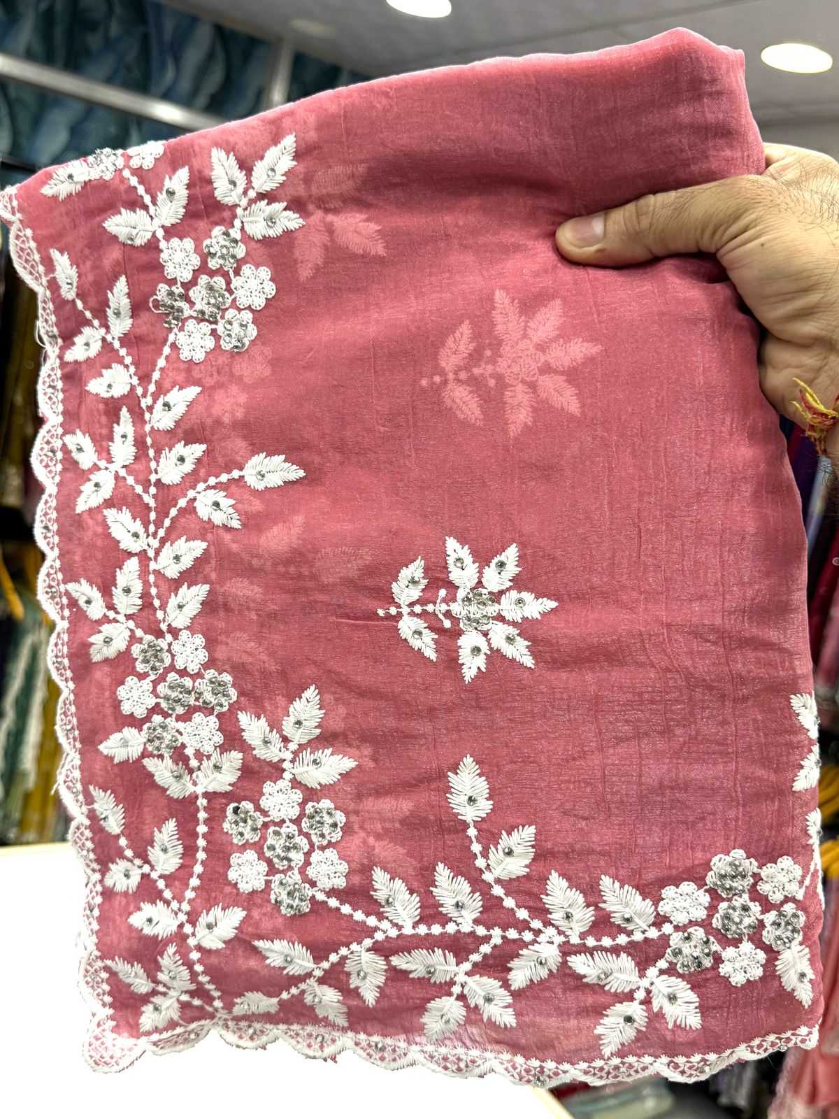 Ynf Crunchi KESH114 157 Sarees Wholesale Fancy Sarees Chikan Sarees Cutwork Saree Manufacturer- Kapda Export