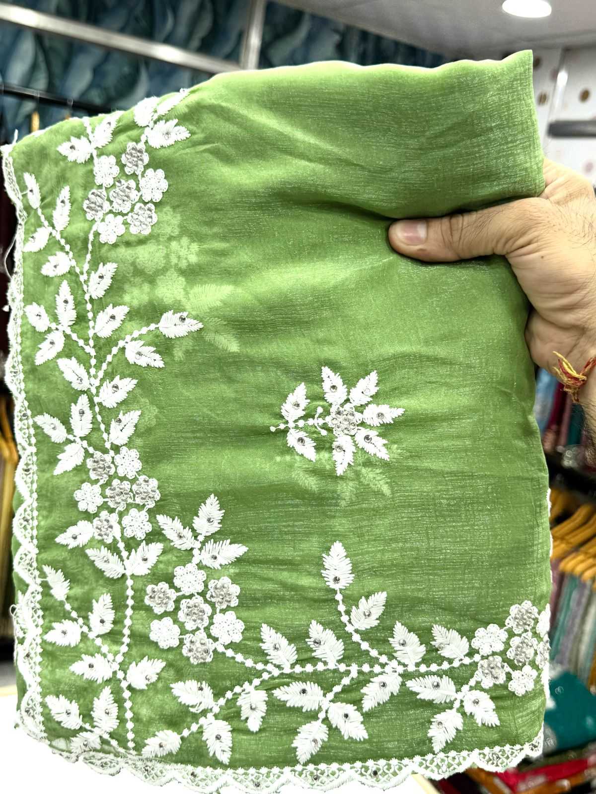 Ynf Crunchi KESH114 157 Sarees Wholesale Fancy Sarees Chikan Sarees Cutwork Saree Manufacturer- Kapda Export