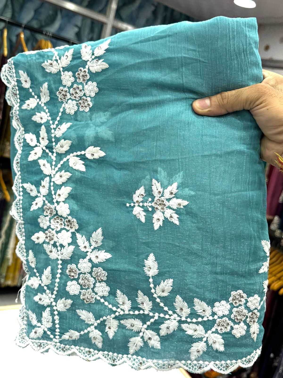 Ynf Crunchi KESH114 157 Sarees Wholesale Fancy Sarees Chikan Sarees Cutwork Saree Manufacturer- Kapda Export