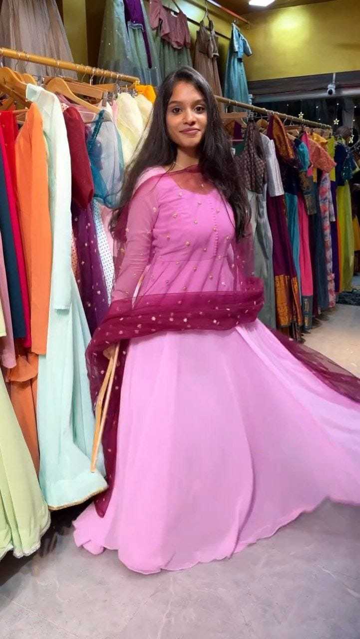 Ynf Georgette RIN157 2894 Gowns Diwali Collections Festive Collections Wholesale Fancy Gowns Party Gowns Georgette Gown Manufacturer- Kapda Export