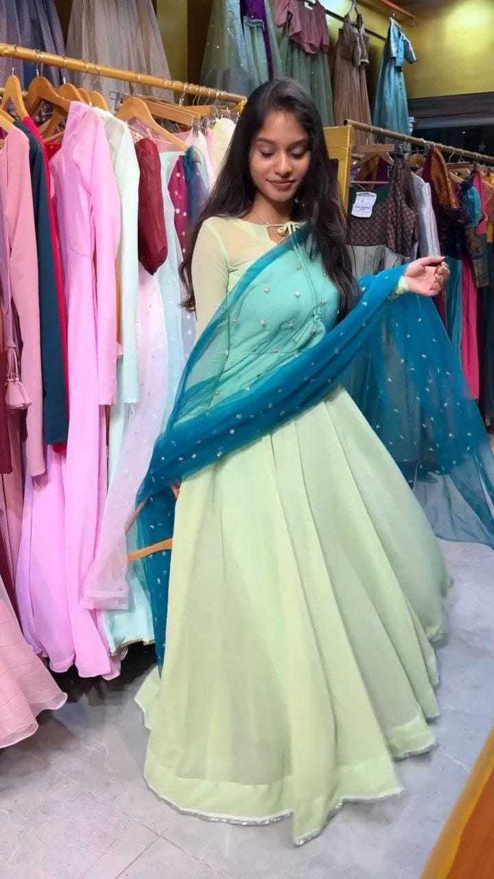 Ynf Georgette RIN157 2894 Gowns Diwali Collections Festive Collections Wholesale Fancy Gowns Party Gowns Georgette Gown Manufacturer- Kapda Export