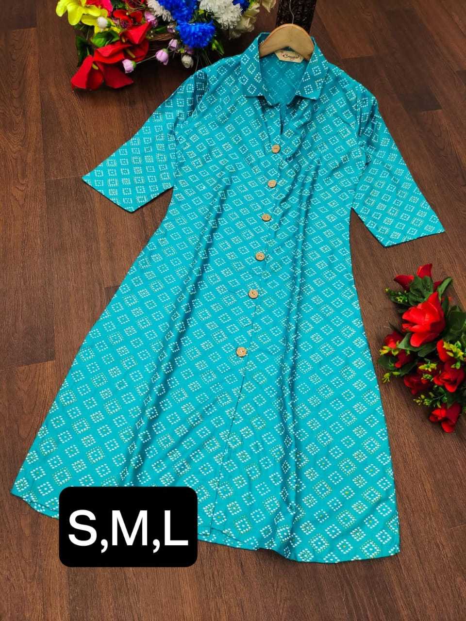 Ynf Heavy Rayon RIN158 Larra Kurti Diwali Collections Festive Collections Wholesale Printed Kurtis Rayon Kurtis Fancy Kurti Manufacturer- Kapda Export