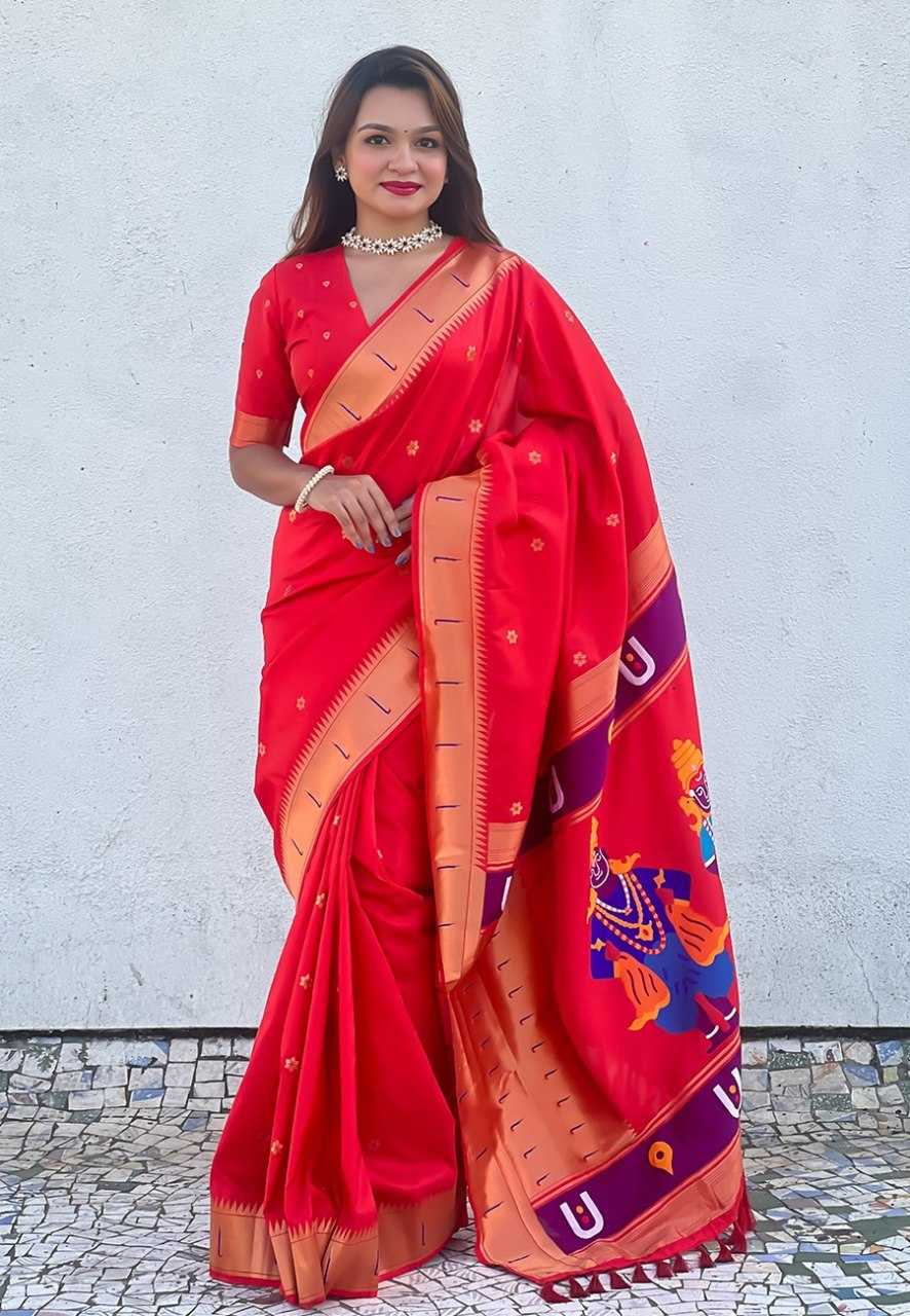 Ynf Paithani Silk RIN116 VITTHALA PAITHANI Silk Sarees Wholesale Paithani Sarees Heavy Silk Sarees Pure Zari Silk Sarees Manufacturer- Kapda Export