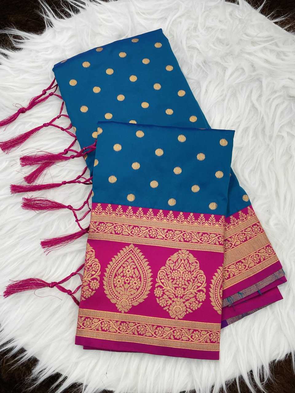 Ynf Premium Roman Silk RIN116 3210 Polka Silk Sarees Wholesale Paithani Sarees Pure Zari Silk Sarees Silk Sarees With Contrast Pallu Manufacturer- Kapda Export