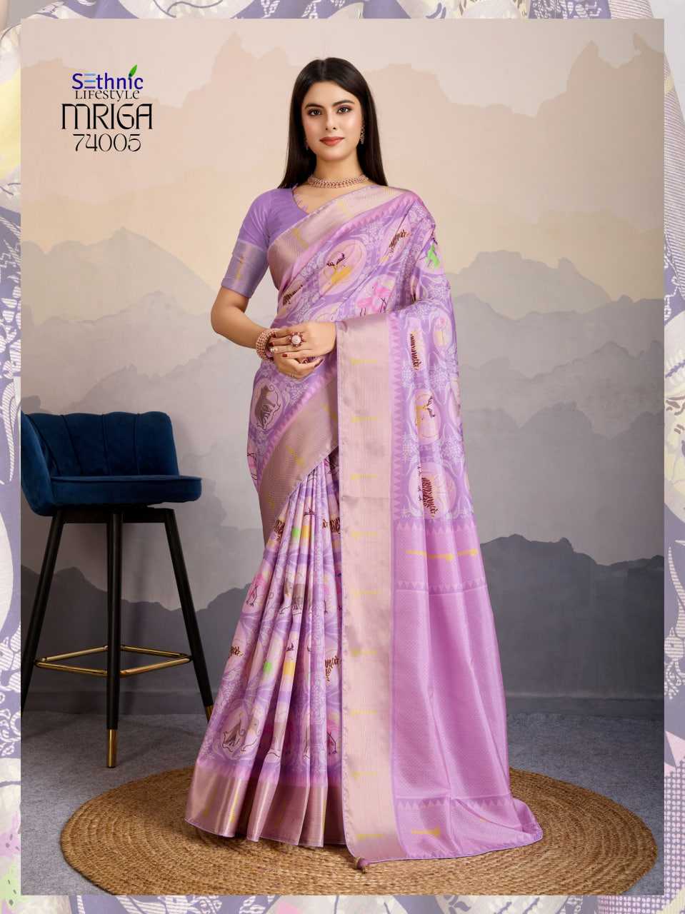 Ynf Satin RIN184 Sethnic Lifestyle-Mriga Patolsi Sarees Diwali Collections Festive Collections Wholesale Party Wear Sarees Fancy Sarees Printed Sarees Manufacturer- Kapda Export