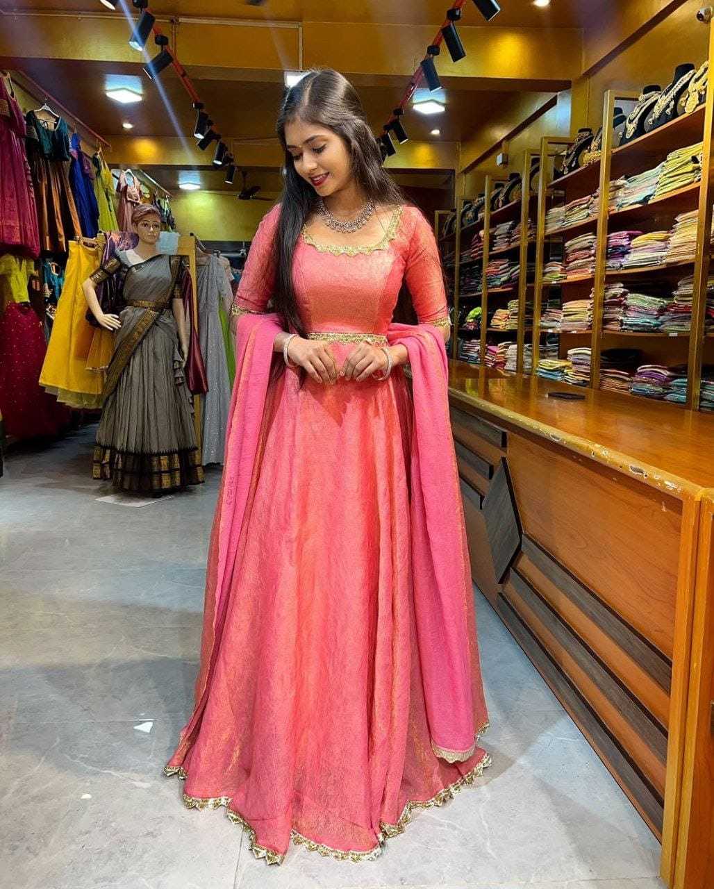 Ynf Soft Silk RIN157 3126 Gowns Rakhi Collections Festive Collections Wholesale Fancy Gowns Party Gowns Silk Gowns Manufacturer- Kapda Export