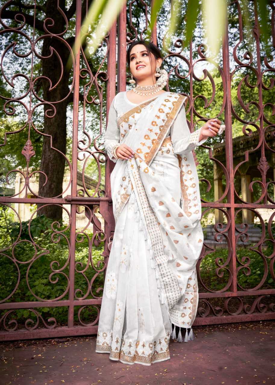 Ynf Banarasi Soft Silk RIN203 272 Silk Sarees Wedding Collections Festive Collections Wholesale Banarasi Silk Sarees Festival Silk Sarees White Silk Sarees Manufacturer- Kapda Export