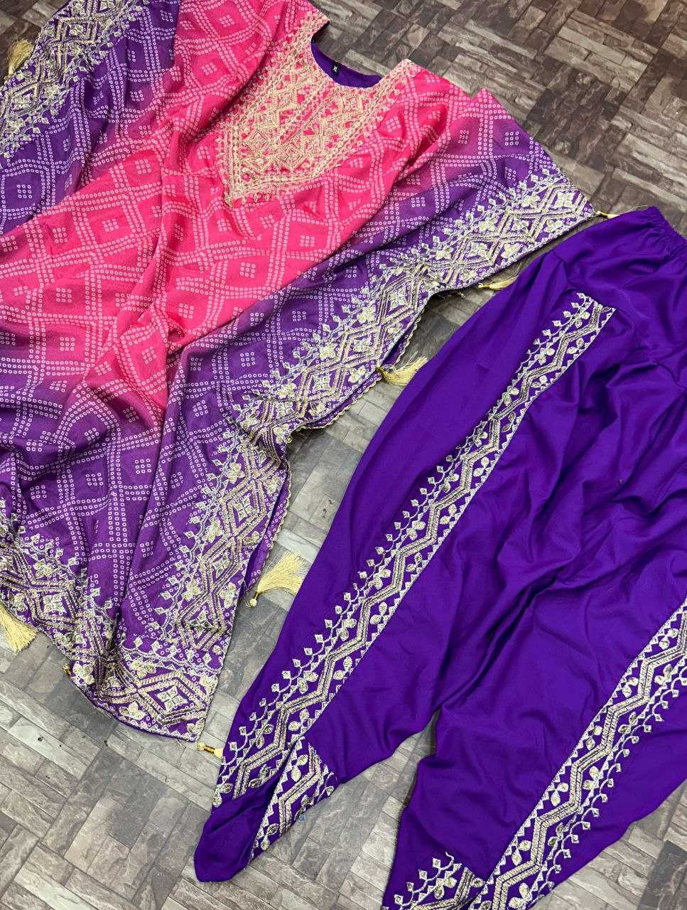 Ynf Chinon Silk KESH495 DHOTI SET Kurti Wholesale Festive Kurtis Embroidered Kurtis Kurtis With Dhoti Kaftan Kurtis Manufacturer- Kapda Export