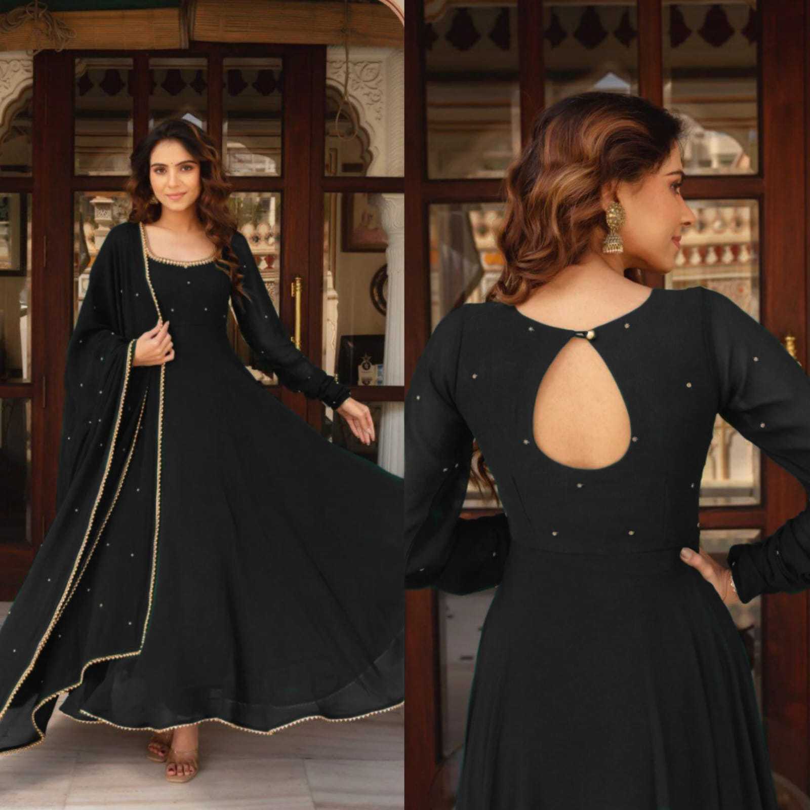 Ynf Faux Georgette RIN157 PC-2813 Gowns Festive Collections Plus Size Collections Wholesale Fancy Gowns Georgette Gown Plus Size Gowns Manufacturer- Kapda Export