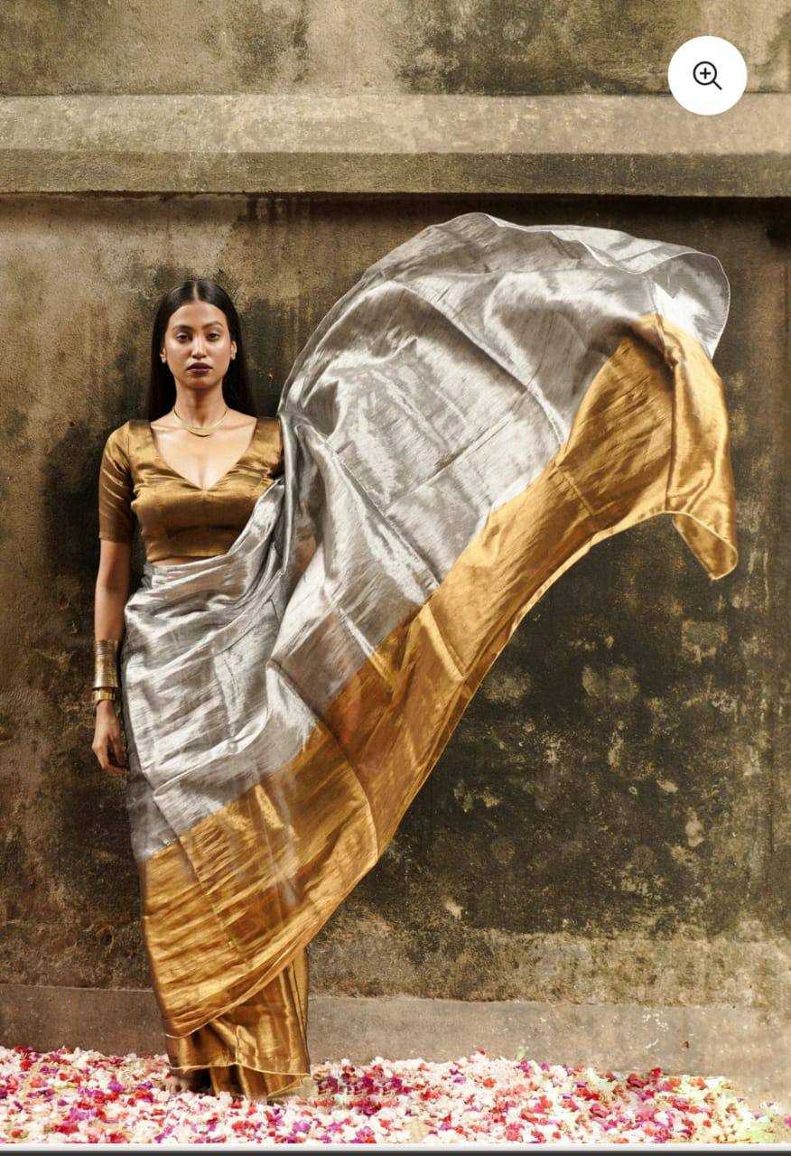 Ynf Tissue Silk KESH388 105 Sarees Wholesale Tissue Silk Saree Half-and-Half Sarees Silk Sarees Manufacturer- Kapda Export