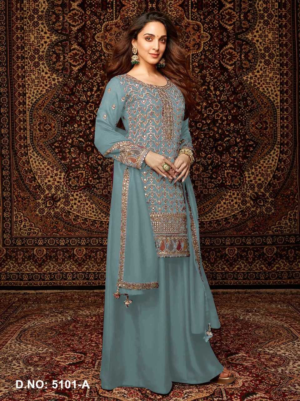 Ynf Chinon Silk RIN131 5101 Suits & Dresses Bollywood Collections Wholesale Palazzo Suit Kiara Advani Manufacturer- Kapda Export