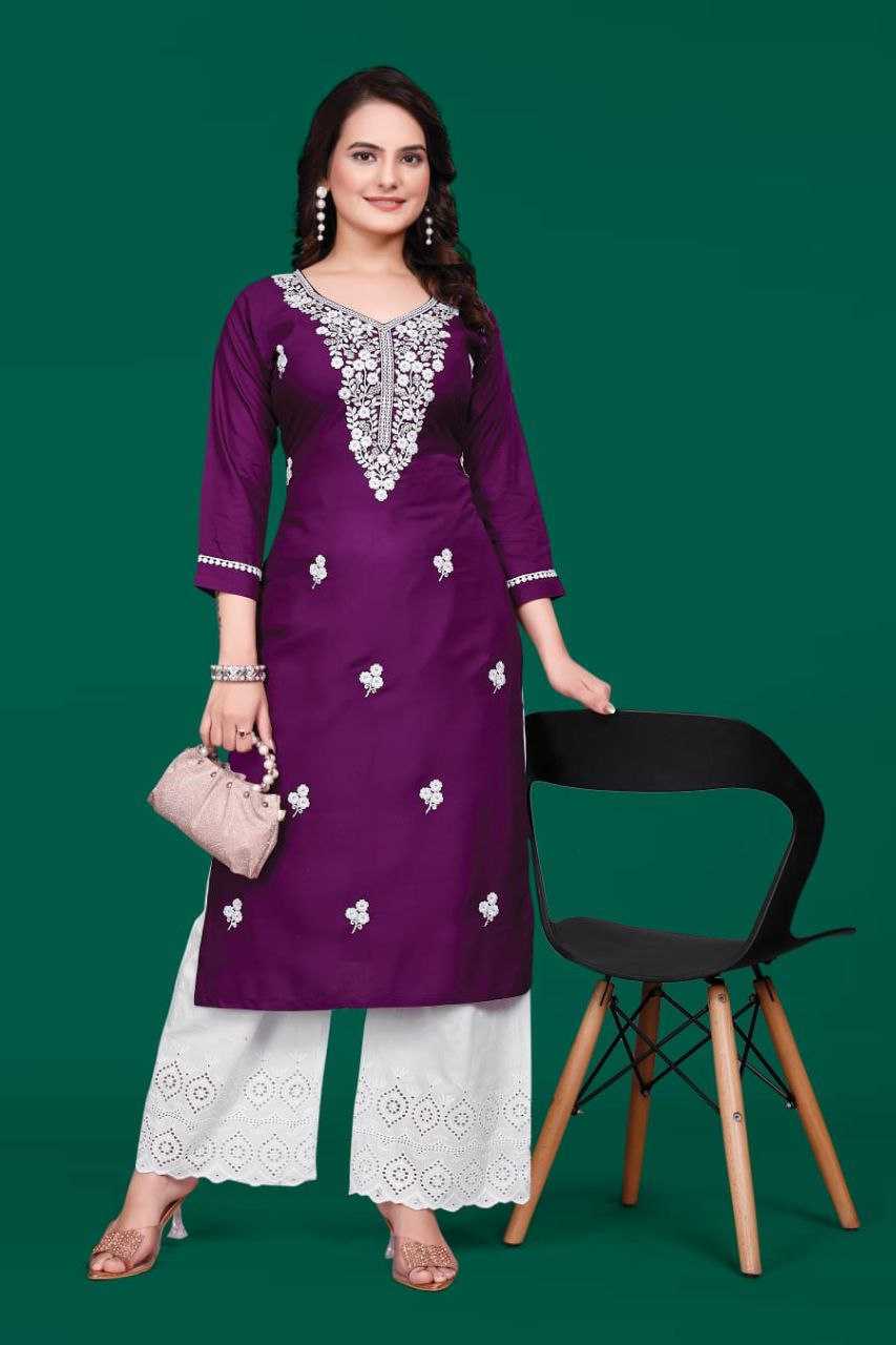 Ynf Cotton KESH461 93 Kurti Wholesale Embroidered Kurtis Chikan Kurti Kurti With Palazzo Manufacturer- Kapda Export
