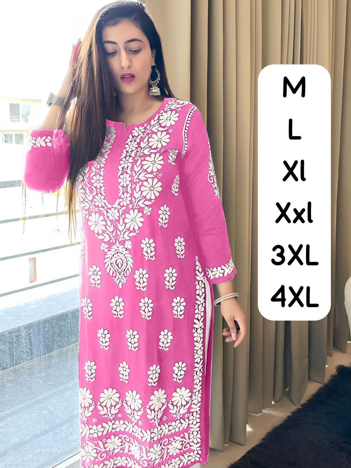 Ynf Cotton KESH502 575 Kurti Wholesale Cotton Kurtis Rayon Kurtis Chikan Kurti Manufacturer- Kapda Export