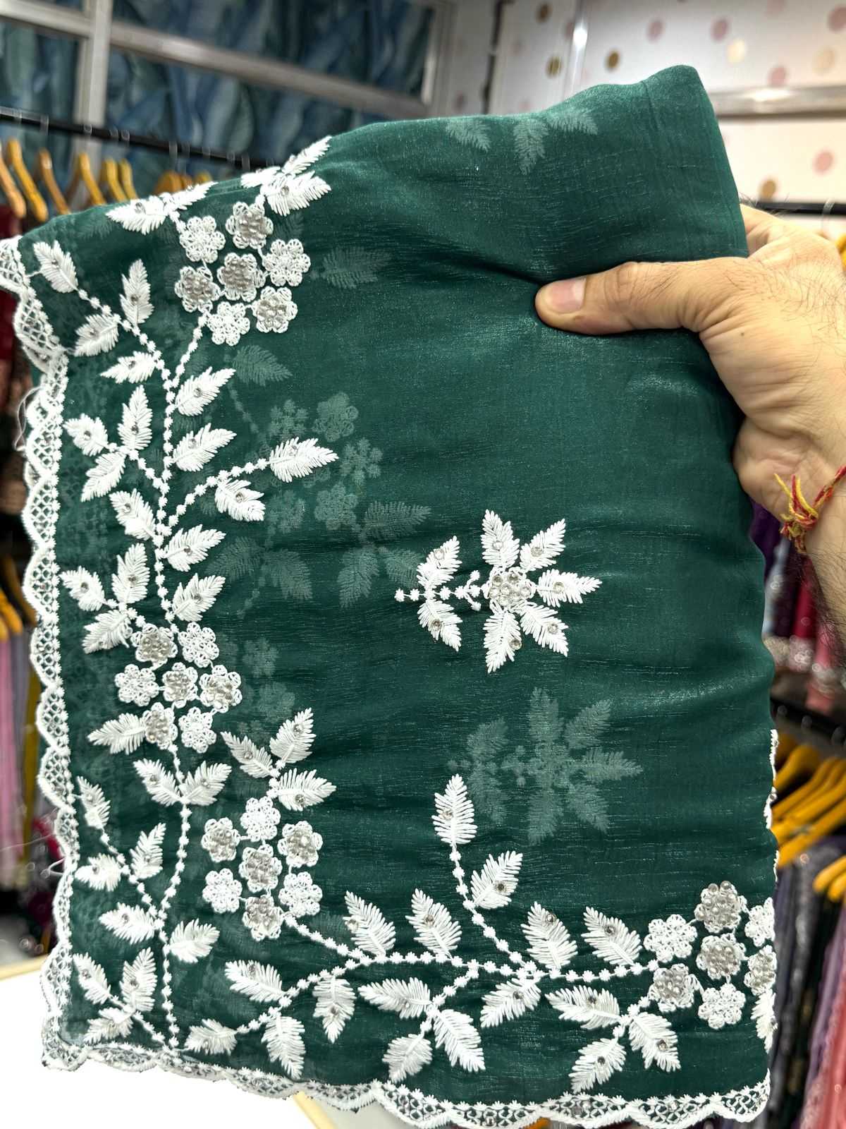 Ynf Crunchi KESH114 2759 Sarees Wedding Collections Festive Collections Wholesale Designer Sarees Chikan Sarees Cutwork Saree Manufacturer- Kapda Export