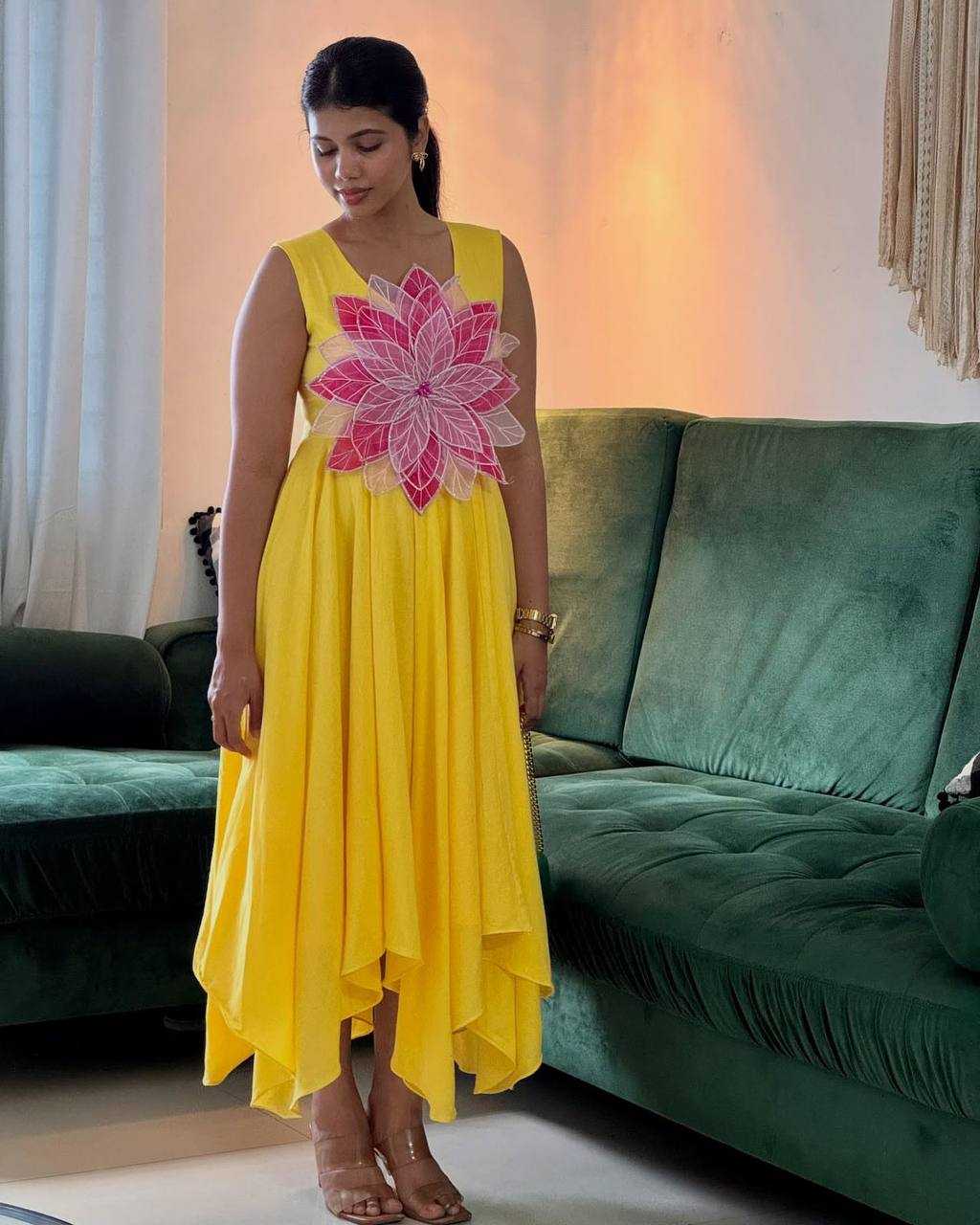 Ynf Heavy Parampara KESH496 519 Kurti Wholesale Sleeveless Kurtis Ruffle Kurtis Manufacturer- Kapda Export