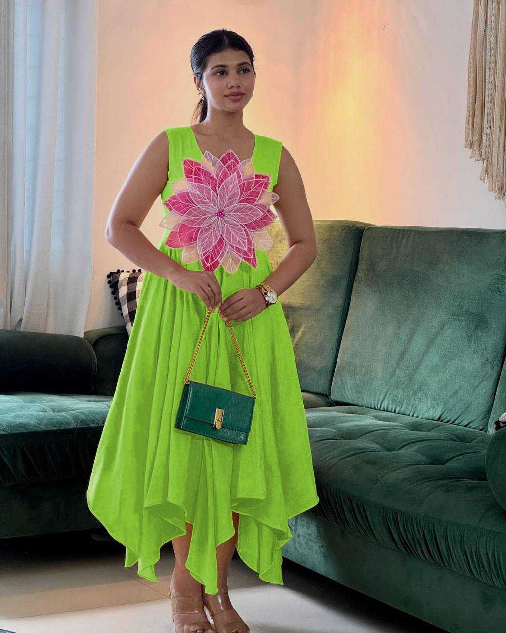 Ynf Heavy Parampara KESH496 519 Kurti Wholesale Sleeveless Kurtis Ruffle Kurtis Manufacturer- Kapda Export