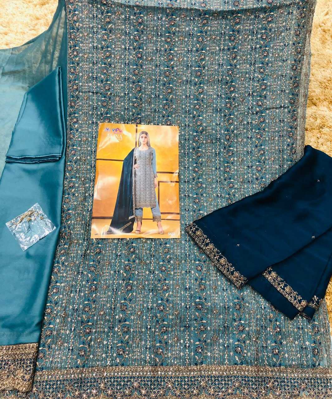 Ynf Net KESH504 5421 Suits & Dresses Wholesale Embroidery Suits Net Suit Semi-Stitched Suits Manufacturer- Kapda Export