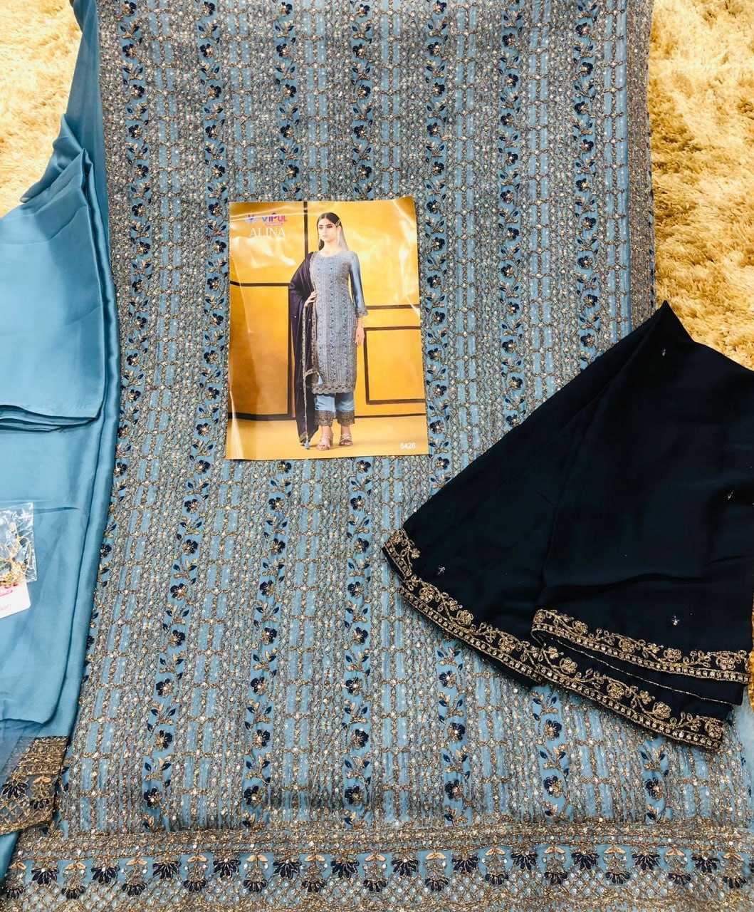 Ynf Net KESH504 5421 Suits & Dresses Wholesale Embroidery Suits Net Suit Semi-Stitched Suits Manufacturer- Kapda Export