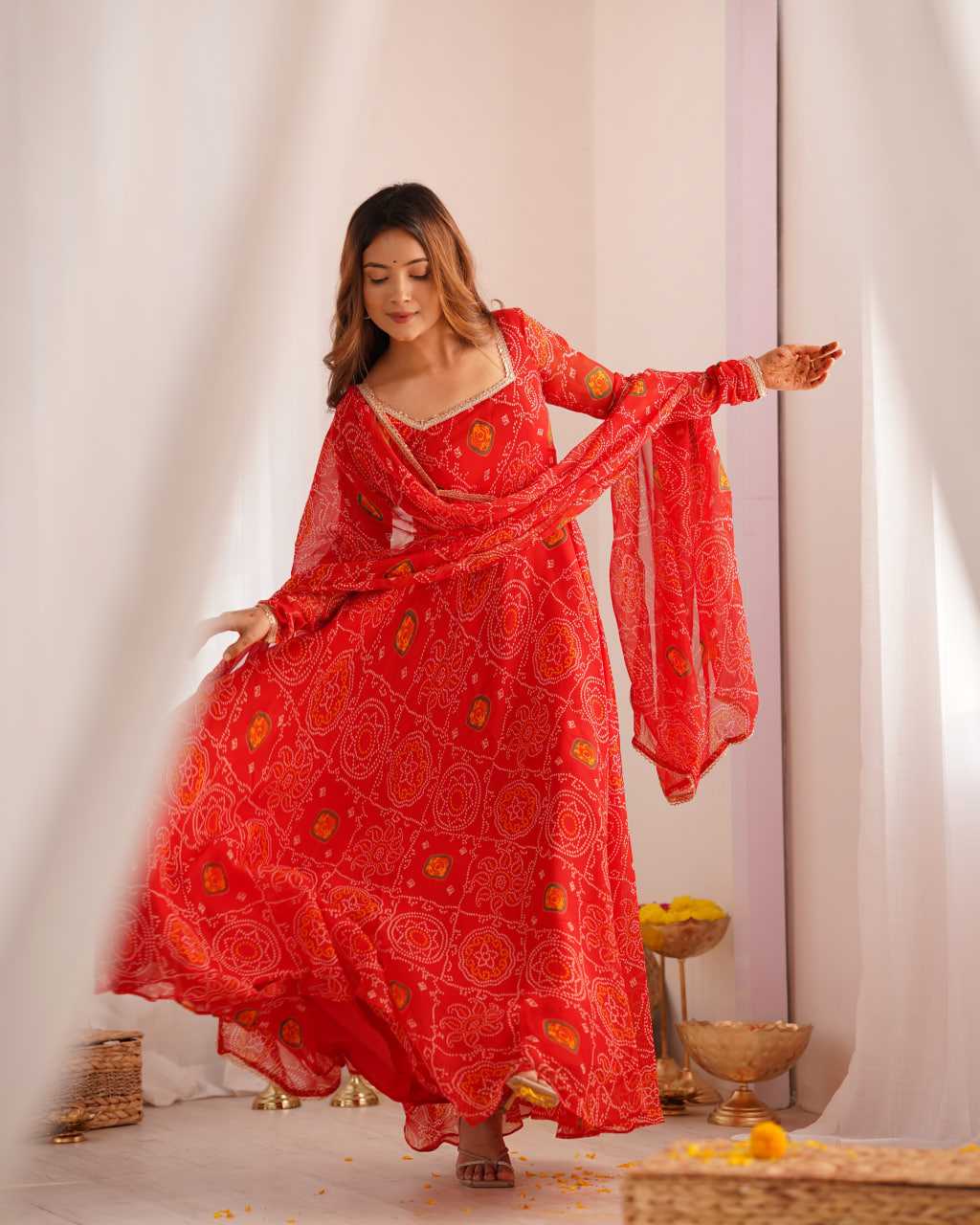 Ynf Pure Chiffon KESH504 48 Gowns Wedding Collections Festive Collections Wholesale Anarkali Gown Chiffon Gowns Lightweight Gowns Manufacturer- Kapda Export