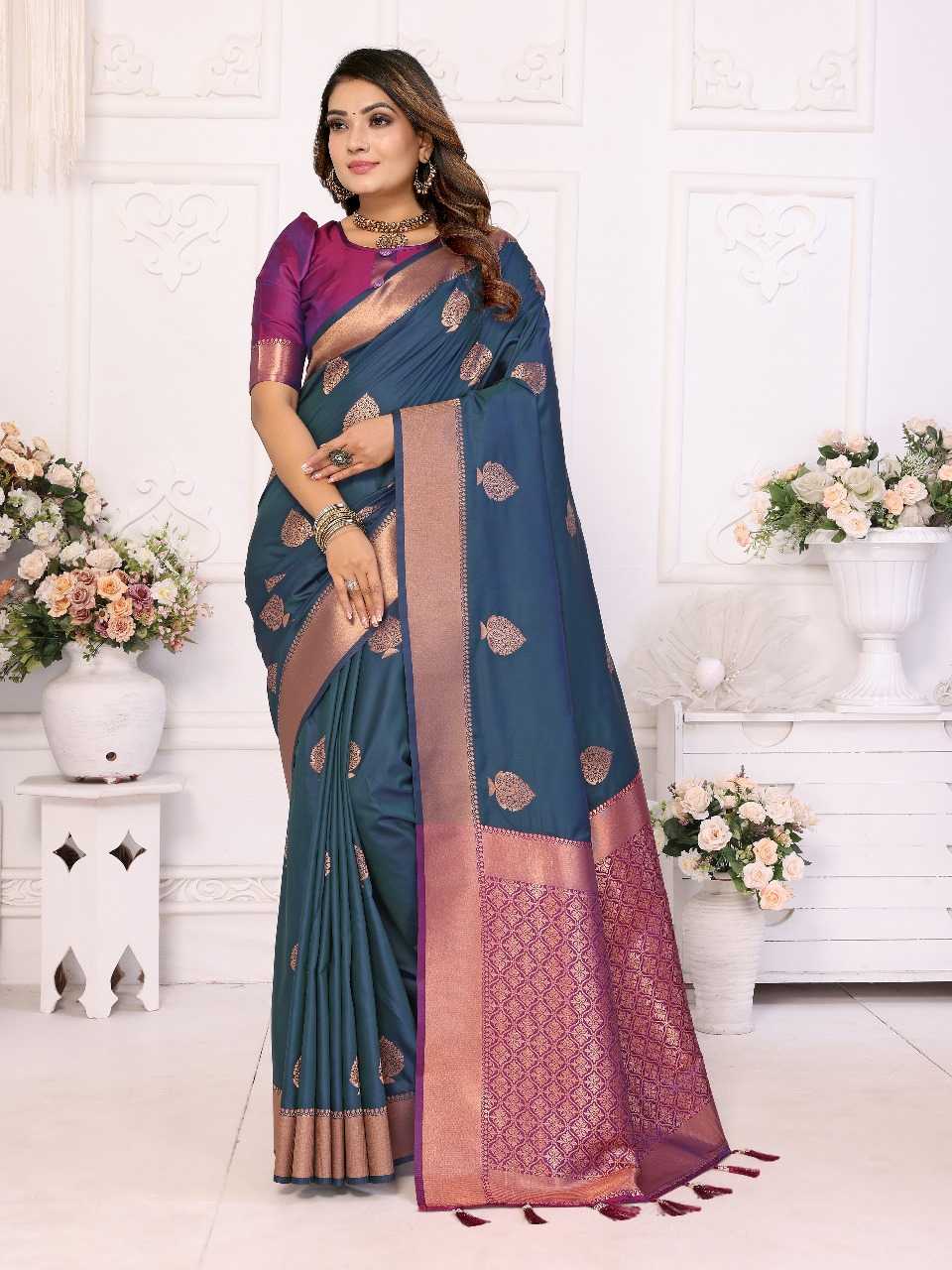 Ynf Soft Silk RIN144 vardhman Silk Sarees Wedding Collections Festive Collections Wholesale Soft Silk Sarees Banarasi Silk Sarees With Zari Work Bridesmaid Outfits Manufacturer- Kapda Export