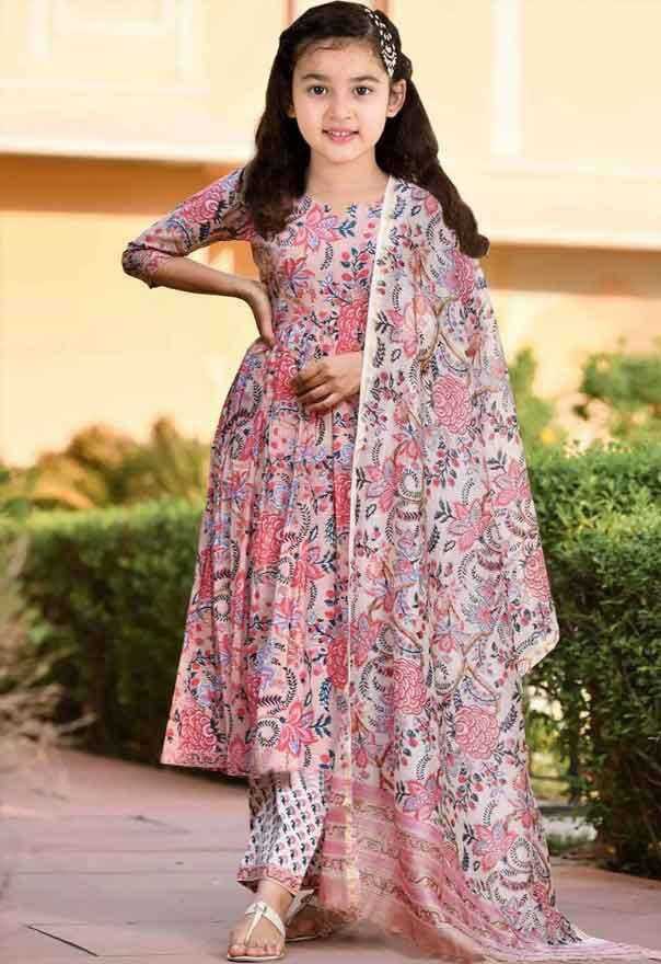 Ynf Cotton RIN204 JAMLI Western Wears Kids Wear Festive Collections Wholesale Kids Suit Girls Cotton Frocks Kids Ethnic Wear Manufacturer- Kapda Export