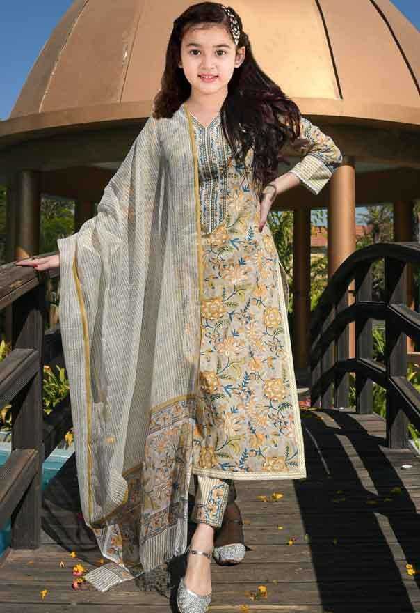 Ynf Cotton RIN204 JAMLI Western Wears Kids Wear Festive Collections Wholesale Kids Suit Girls Cotton Frocks Kids Ethnic Wear Manufacturer- Kapda Export