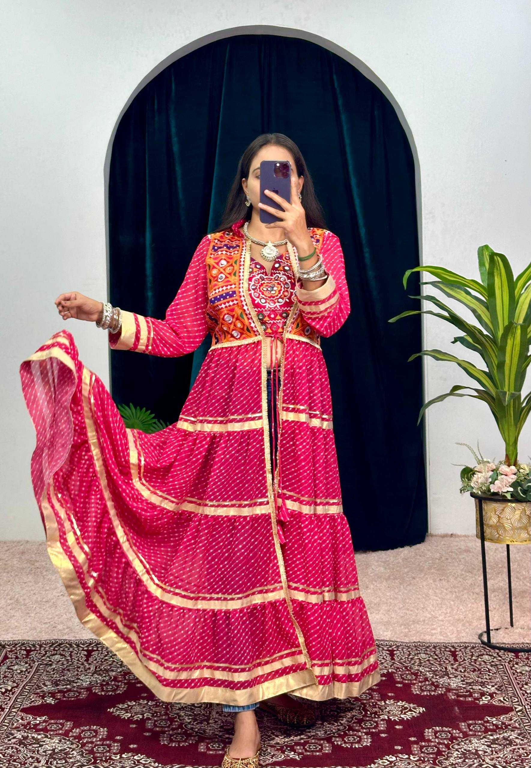 Ynf Faux Georgette RIN215 1060 Kurti Festive Collections Wholesale Casual Kurtis Kurti With Jacket Navratri Chaniya Choli Manufacturer- Kapda Export