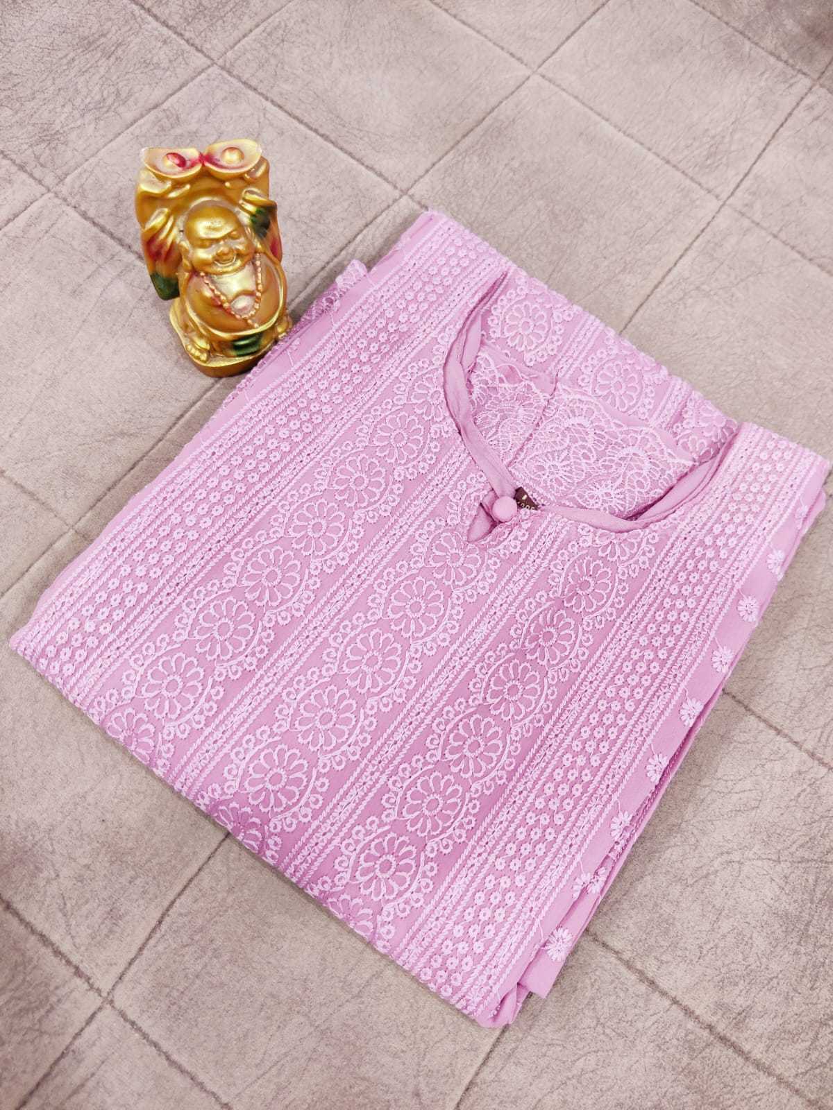 Ynf Georgette RIN222 CHIKAN Kurti Plus Size Collections Wholesale Designer Kurtis Georgette Kurti Chikan Kurti Manufacturer- Kapda Export