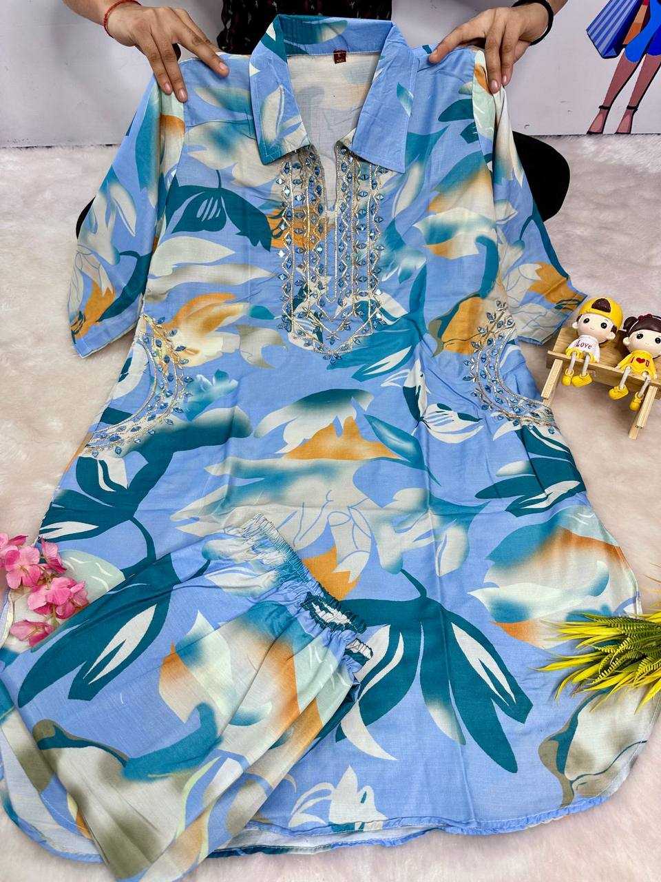 Ynf Muslin Silk KESH531 1032 Kurti Wholesale Festive Kurtis Embroidered Kurtis Kurti With Palazzo Kurtis With Pockets Manufacturer- Kapda Export