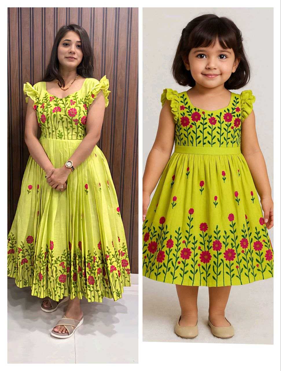 Ynf Pure Cotton RIN161 COMBO Suits & Dresses Wedding Collections Mother & Daughter Combo Wholesale Wedding Outfits Mother Daughter Casual Dresses Manufacturer- Kapda Export