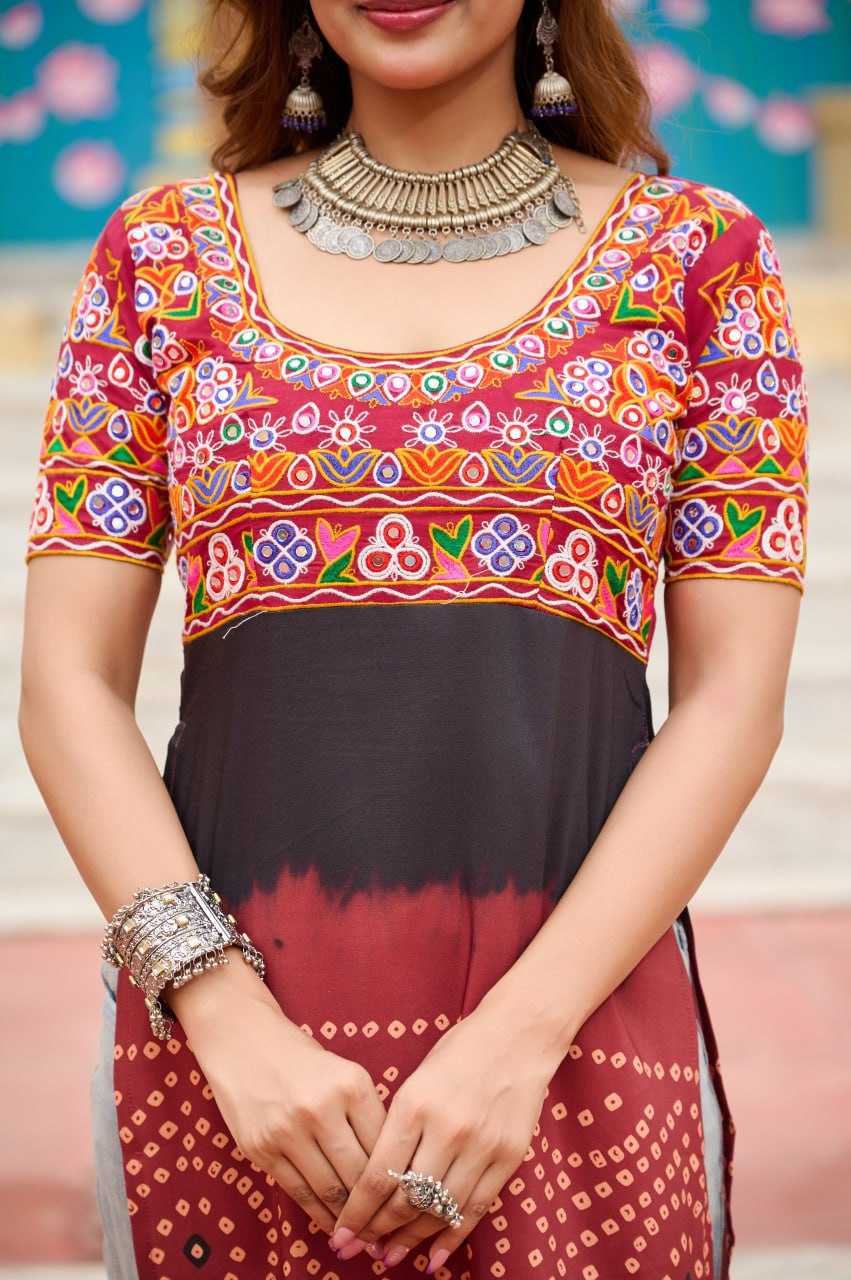 Ynf Reyon Cotton KESH489 1190 Kurti Wholesale Printed Kurtis Half Sleeve Kurtis Round Neck Kurtis Manufacturer- Kapda Export