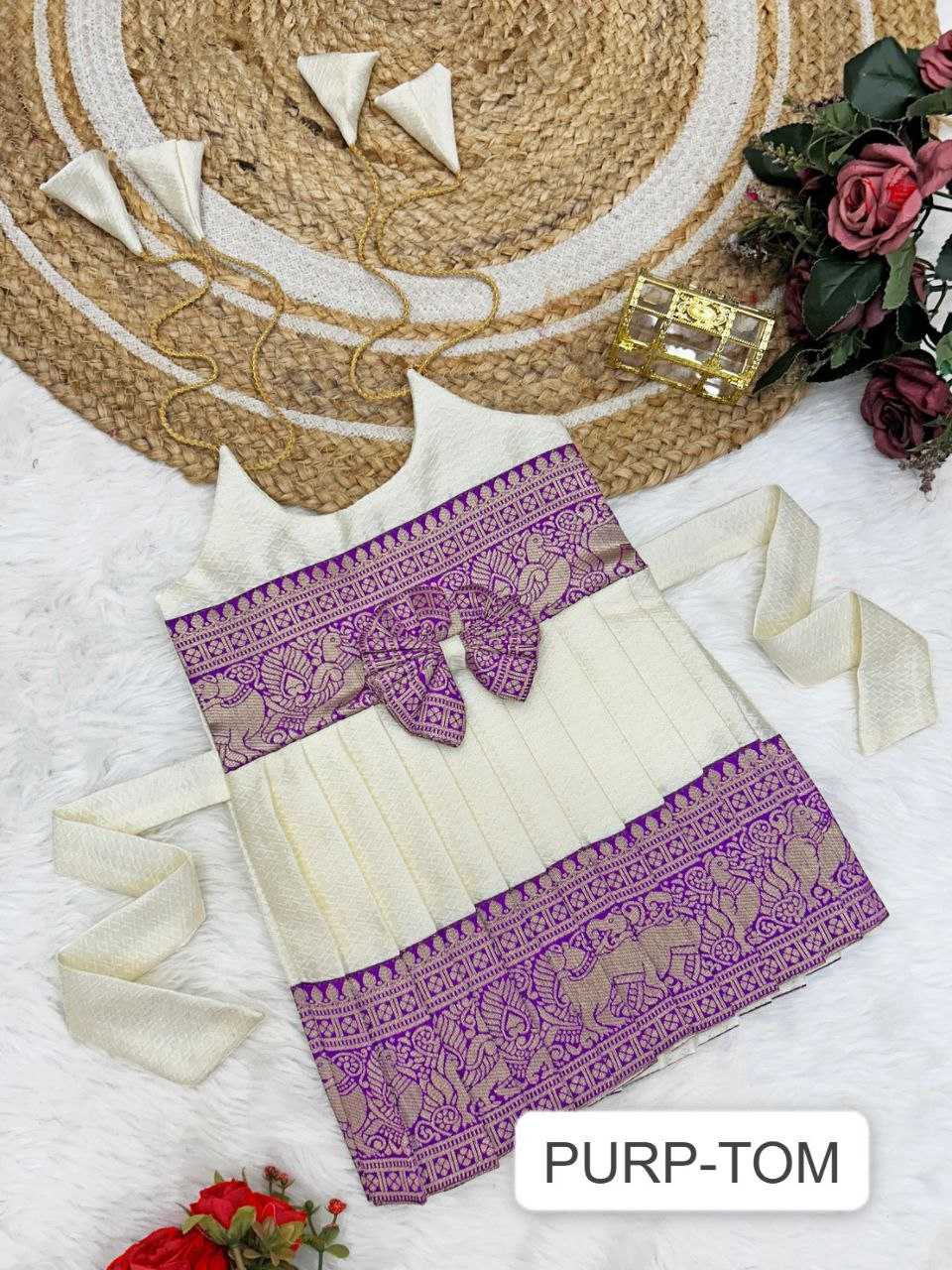 Ynf Soft Tapeta Silk RIN204 Tapeta Kids Wear Festive Collections Wholesale Girls Frock Kids Festive Wear Kids Silk Dress Manufacturer- Kapda Export