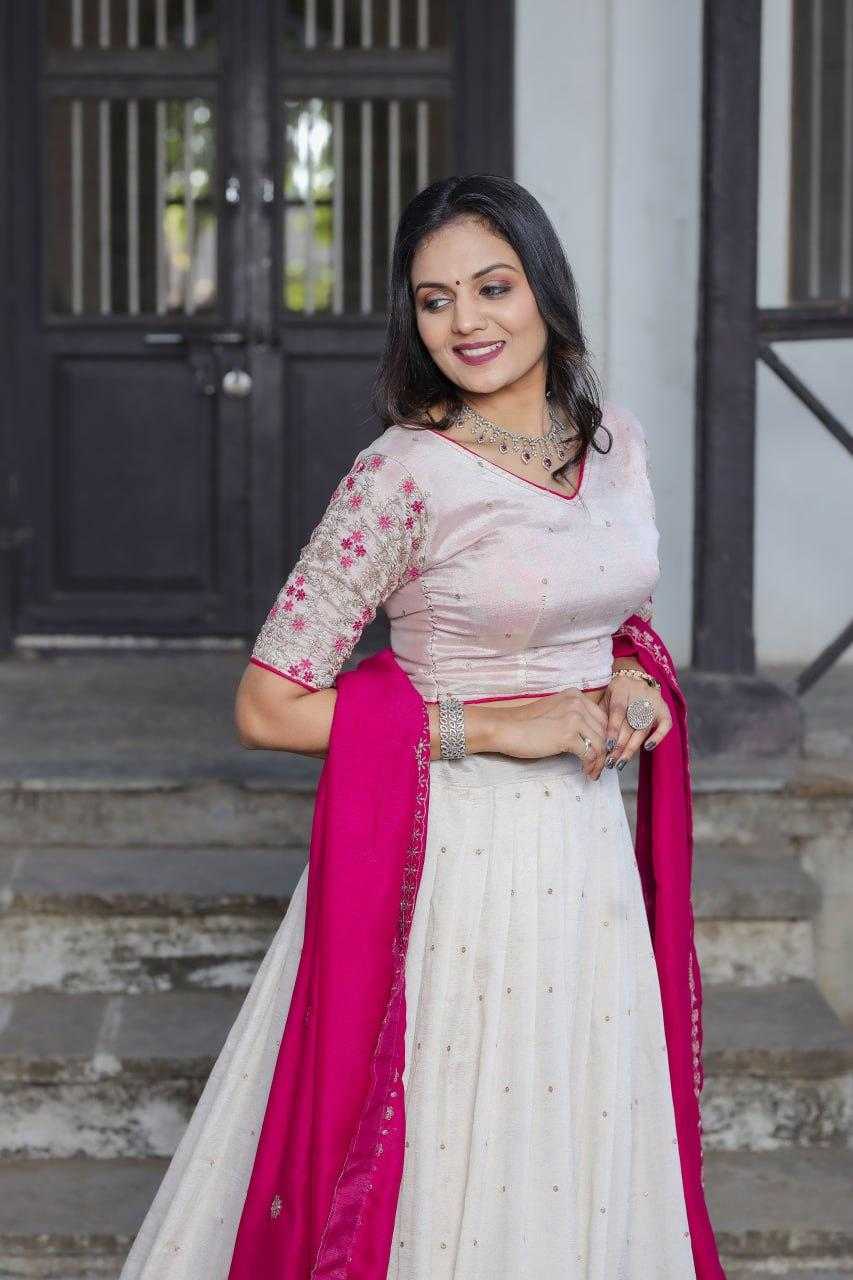 Ynf Vichitra Silk KESH511 serene shades Lehengas Wholesale Designer Lehenga Traditional Lehenga White Lehenga Manufacturer- Kapda Export