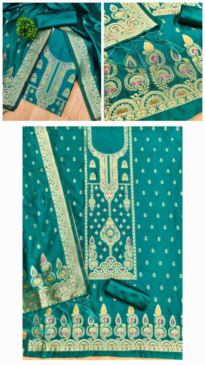 Ynf Banarasi Soft Silk RIN221 pure zari Banarasi silk Suits & Dresses Wholesale Unstitched Suits Suit Material Semi-Stitched Suits Manufacturer- Kapda Export