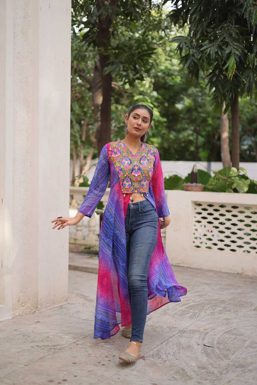 Ynf Bandhini Silk KESH489 1197 Kurti Festive Collections Wholesale Casual Kurtis Printed Kurtis Bandhani Kurtis Navratri Chaniya Choli Manufacturer- Kapda Export