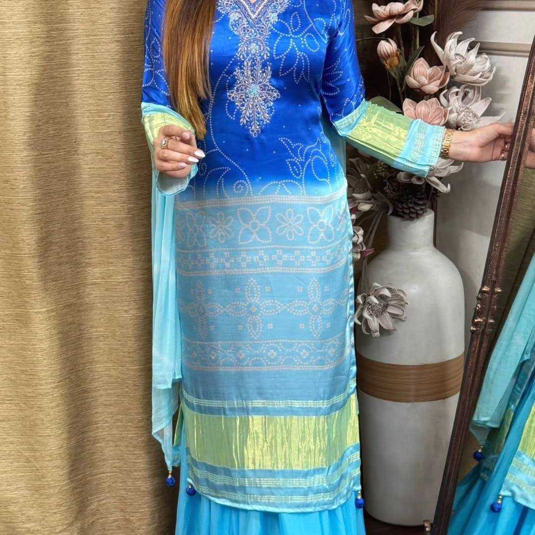 Ynf Bandhini Silk KESH501 JUMERA Suits & Dresses Wholesale Ladies Suits Embroidery Suits Bandhani Suits Manufacturer- Kapda Export