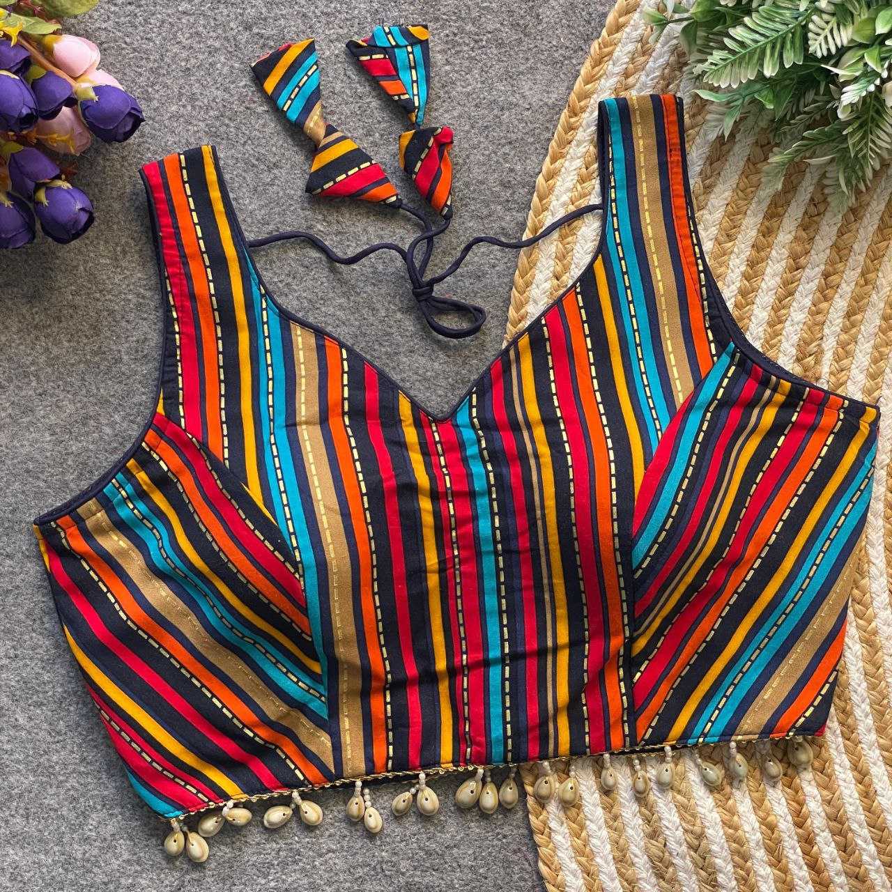 Ynf Cotton KESH571 SHYAMA Readymade Blouses Wholesale Blouse V-Neck Blouses Sleeveless Blouse Manufacturer- Kapda Export