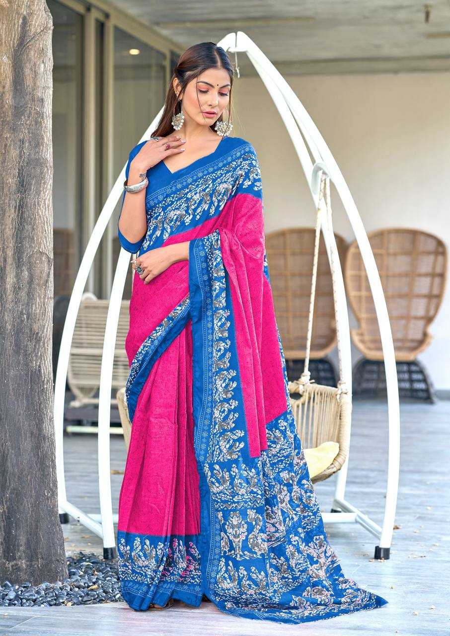 Ynf Cotton RIN229 7-BATIK Sarees Wholesale Printed Sarees Batik Sarees Manufacturer- Kapda Export