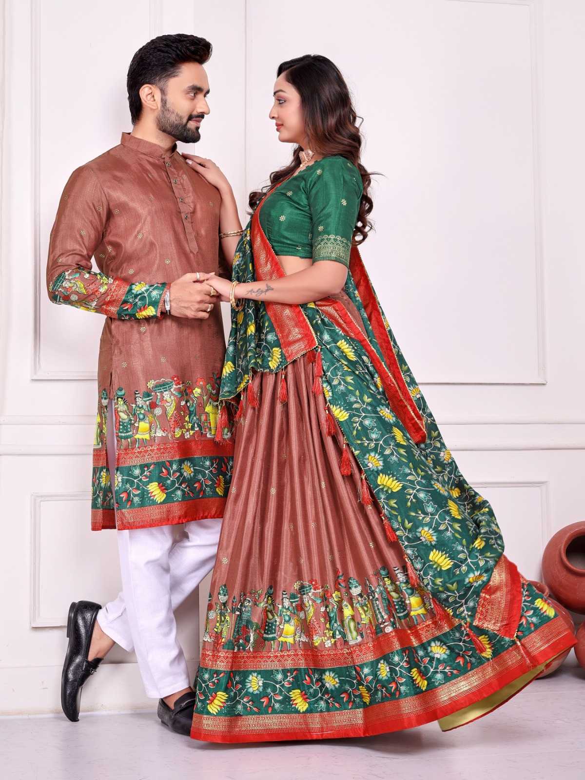 Ynf Dola Silk RIN183 SWEET HEART-2 Couple Wear Wholesale Couple Matching Ethnic Outfits Festive Matching Couple Dresses Party Wear Couple Ethnic Collection Manufacturer- Kapda Export