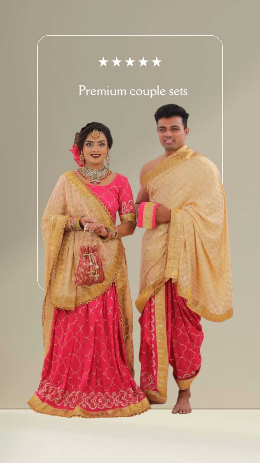 Ynf Fancy KESH581 01 Couple Wear Wholesale Couple Matching Ethnic Outfits Festive Matching Couple Dresses Designer Ethnic Outfits for Couples Manufacturer- Kapda Export