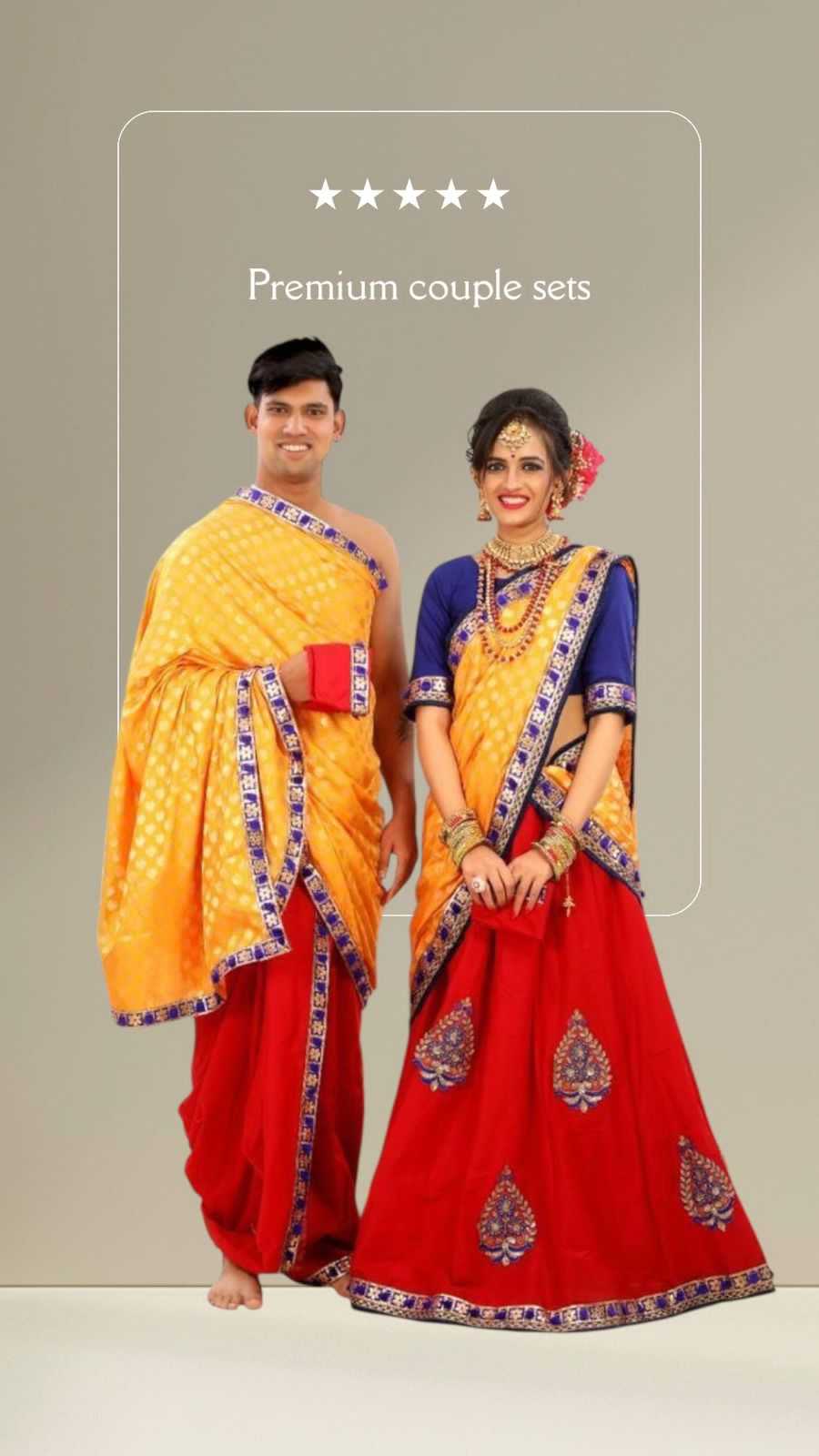 Ynf Fancy KESH581 01 Couple Wear Wholesale Couple Matching Ethnic Outfits Festive Matching Couple Dresses Designer Ethnic Outfits for Couples Manufacturer- Kapda Export