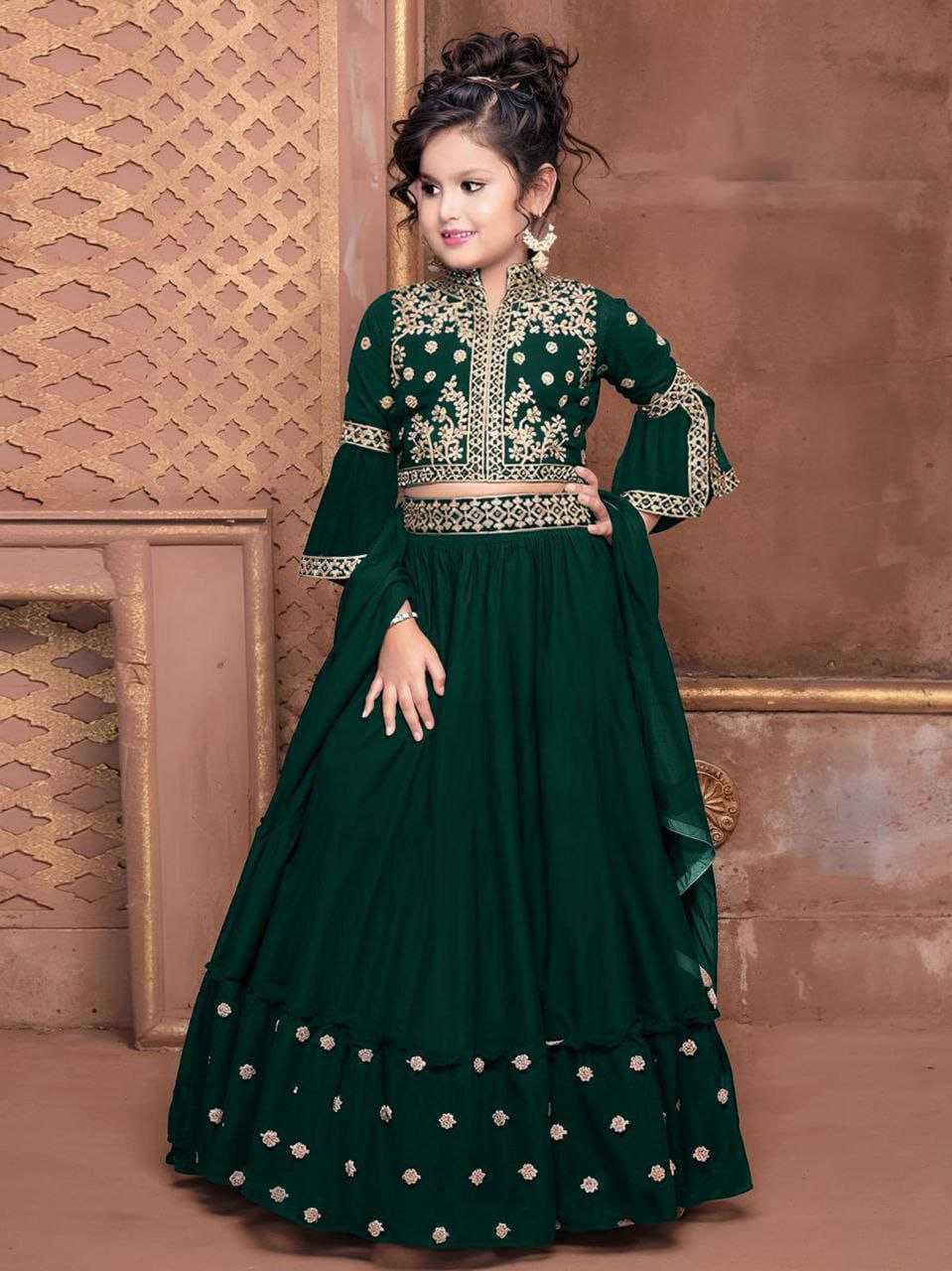 Ynf Handloom Silk RIN204 AEKADASHI LILEN Kids Wear Wholesale Kids Lehenga Kids Nightwear Kids Ghagra Choli Manufacturer- Kapda Export