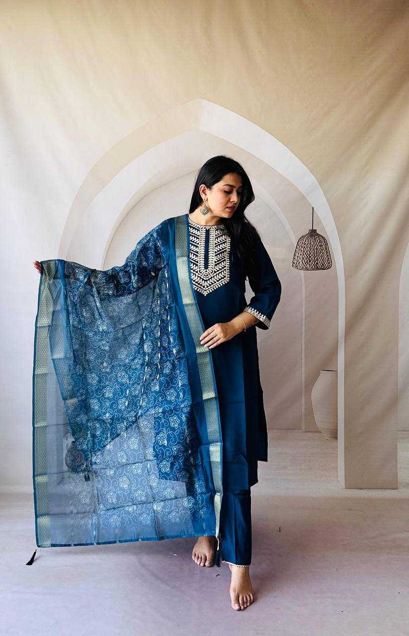 Ynf Premium Roman Silk KESH601 215 Kurti Wholesale Party Wear Kurtis Kurti Bottom With Dupatta Gota Patti Kurtis Manufacturer- Kapda Export