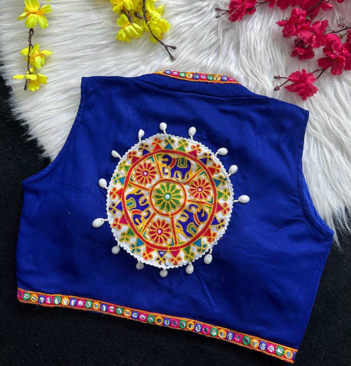 Ynf Pure Rayon KESH388 001 Readymade Blouses Wholesale Kutch Work Blouses Navratri Blouses Manufacturer- Kapda Export