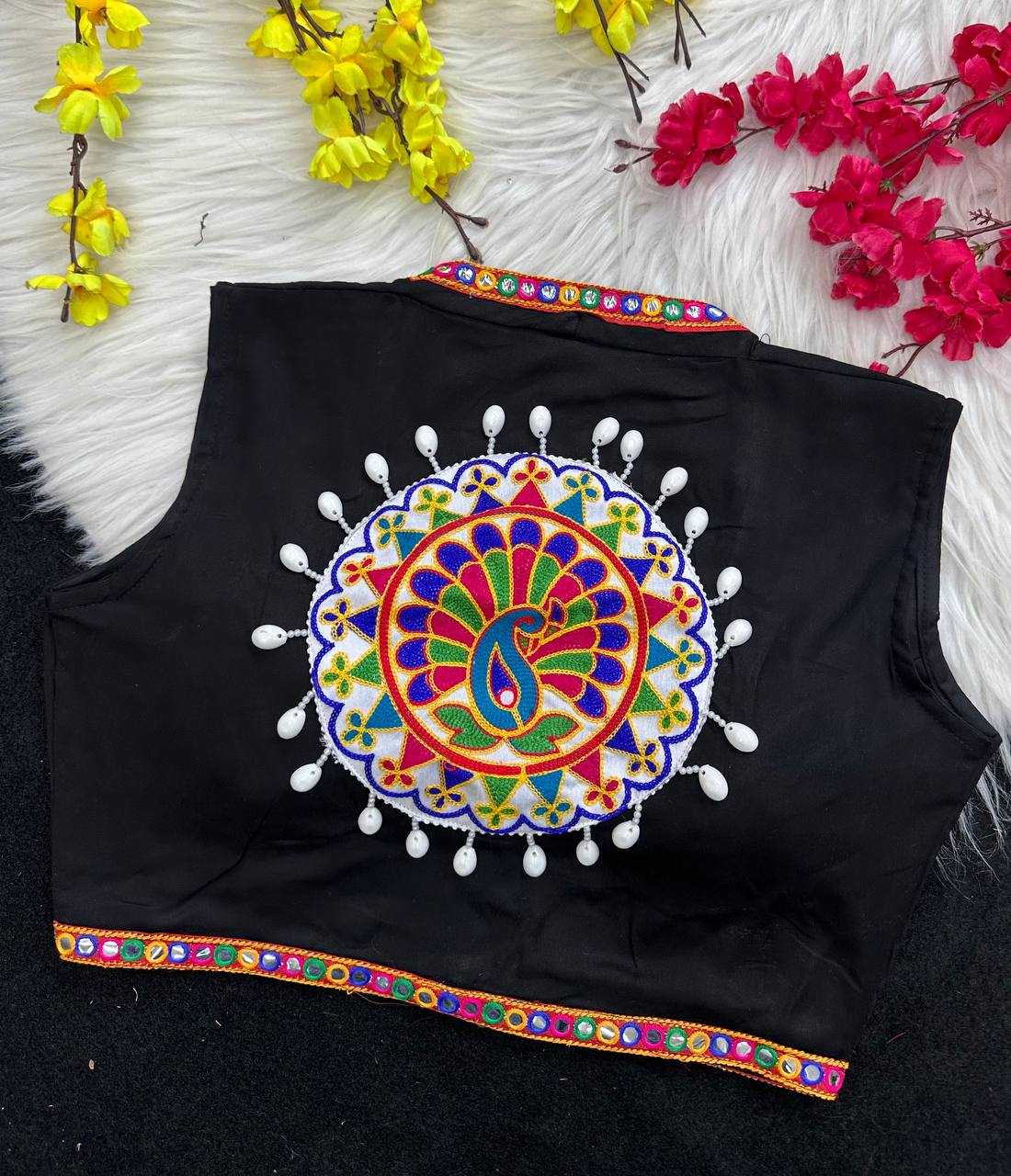 Ynf Pure Rayon KESH388 001 Readymade Blouses Wholesale Kutch Work Blouses Navratri Blouses Manufacturer- Kapda Export