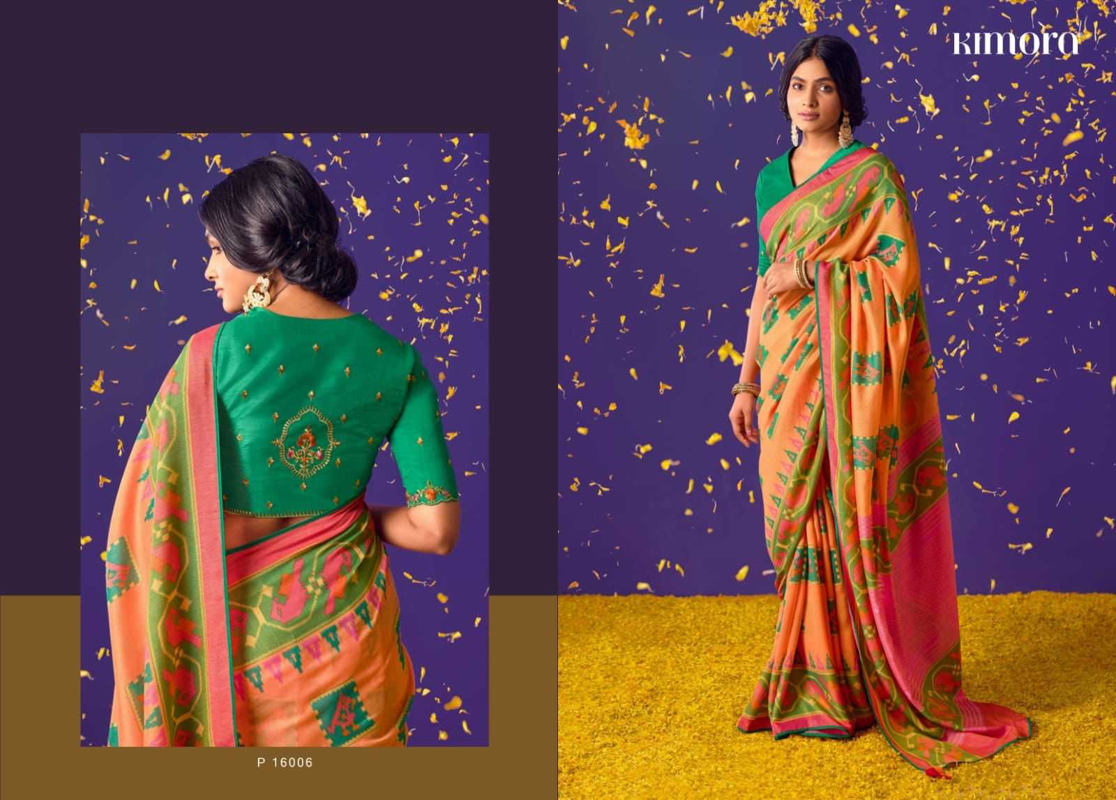 Ynf Brass KESH416 KIMORA MEERA Sarees Festive Collections Wholesale Brasso Sarees Embroidered Sarees Sarees With Blouse Manufacturer- Kapda Export