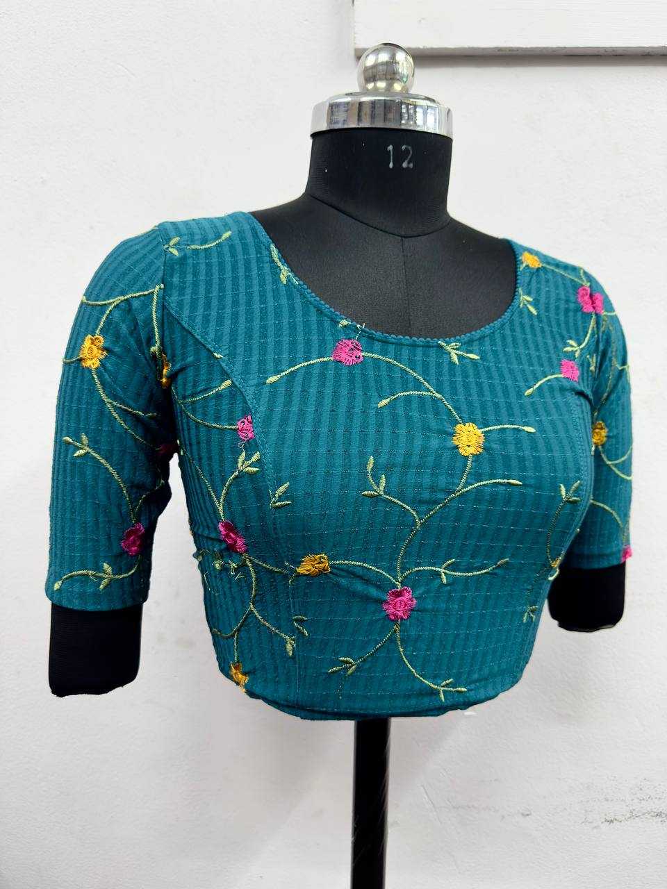Ynf Cotton Lycra KESH437 122 Readymade Blouses Festive Collections Wholesale Stretchable Blouse Embroidered Blouses Cotton Blouse Manufacturer- Kapda Export