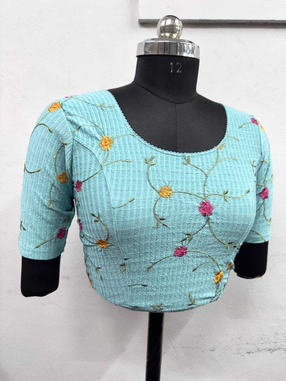 Ynf Cotton Lycra KESH437 122 Readymade Blouses Festive Collections Wholesale Stretchable Blouse Embroidered Blouses Cotton Blouse Manufacturer- Kapda Export